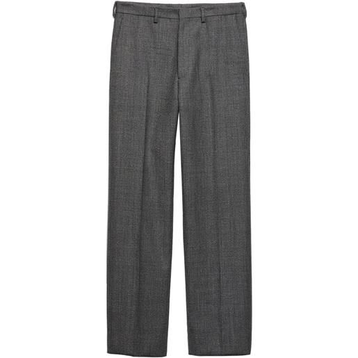 Prada pantaloni in pied-de-poule - grigio
