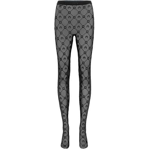 Marine Serre collant con ricamo - nero