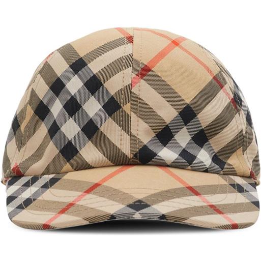 Burberry Kids cappello da baseball a quadri - toni neutri