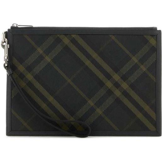 Burberry portafoglio a quadri - verde