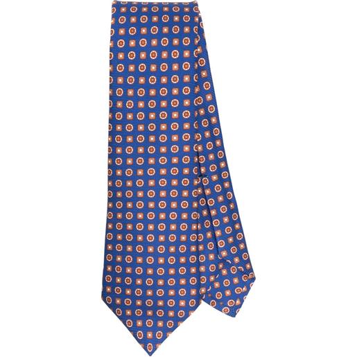 Kiton cravatta con stampa geometrica - blu