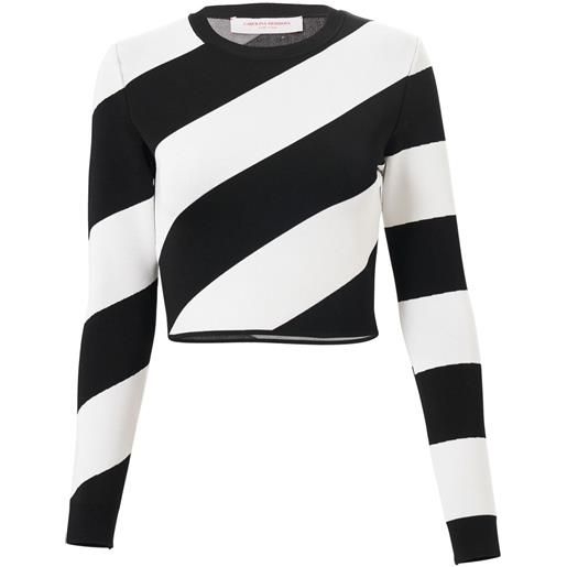 Carolina Herrera maglione a righe crop - nero