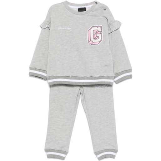 Givenchy Kids tuta sportiva con applicazione - grigio