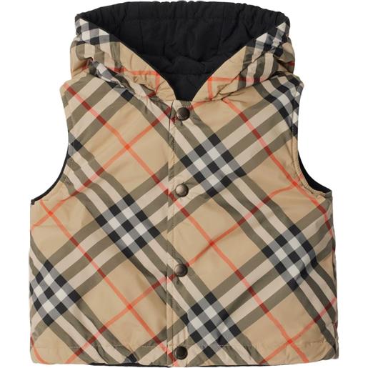 Burberry Kids gilet reversibile a quadri - toni neutri