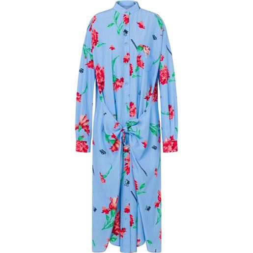 Moschino abito midi a fiori - blu