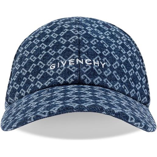 Givenchy cappello con monogramma jacquard - blu