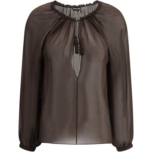 TOM FORD blusa a maniche lunghe - marrone