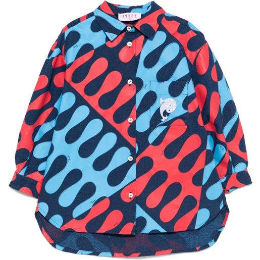 PUCCI Junior camicia con stampa astratta - blu