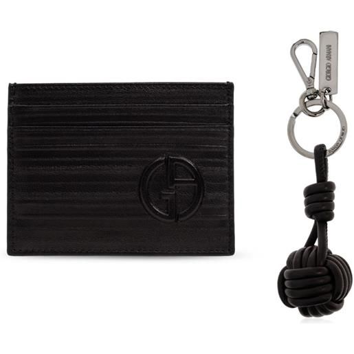 Giorgio Armani set portacarte e portachiavi - nero