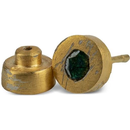 Parts of Four orecchino a bottone in argento placcato oro 18kt con diamanti