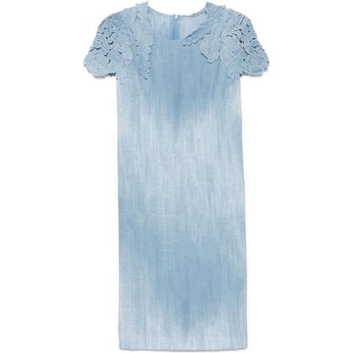 Ermanno Scervino abito midi con stampa denim - blu