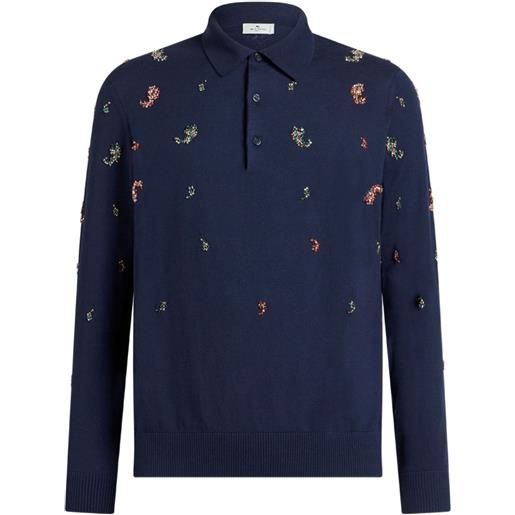 ETRO polo con stampa paisley - blu