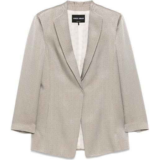 Giorgio Armani blazer con effetto jacquard - grigio