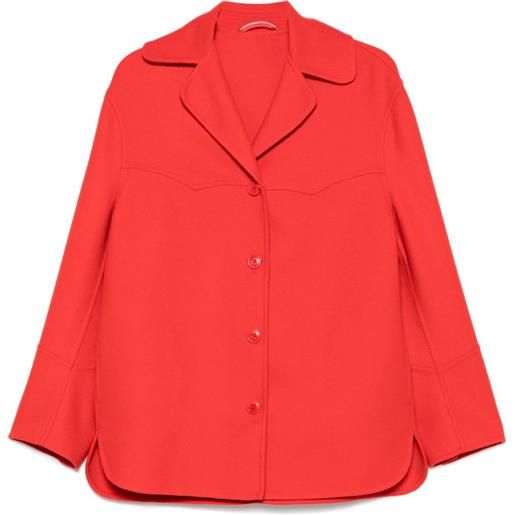 Ermanno Scervino cappotto monopetto in lana vergine - rosso