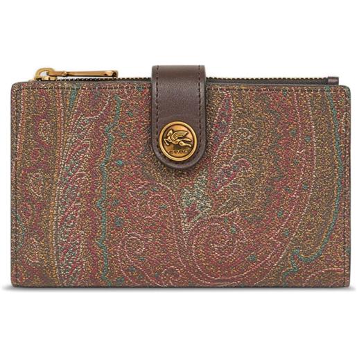 ETRO portafoglio con stampa paisley jacquard - marrone