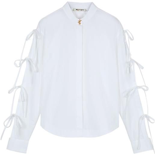 Ports 1961 camicia con nastro - bianco