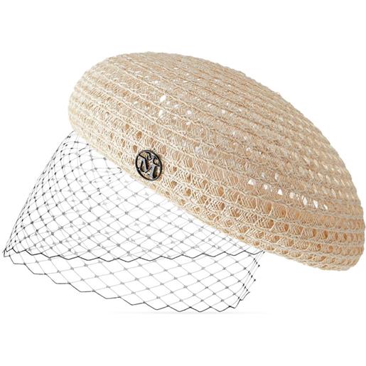 Maison Michel berretto emily con decorazione - toni neutri