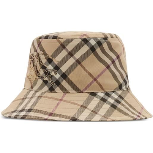 Burberry cappello bucket a quadri - toni neutri