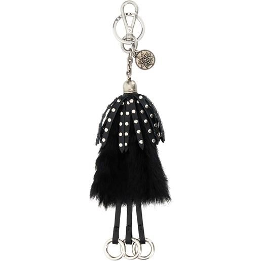 Prada portachiavi in pelle - nero