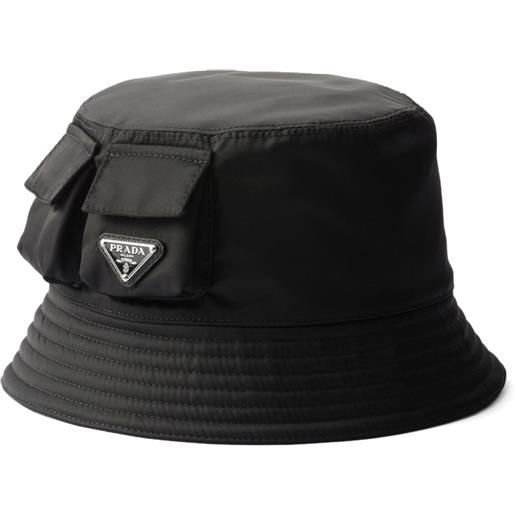 Prada cappello bucket con logo - nero