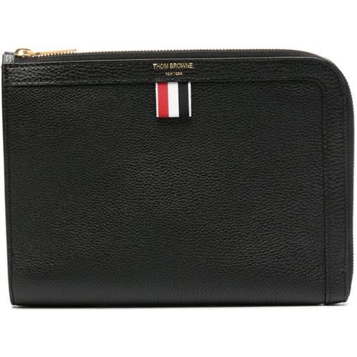 Thom Browne portadocumenti mini in pelle - nero