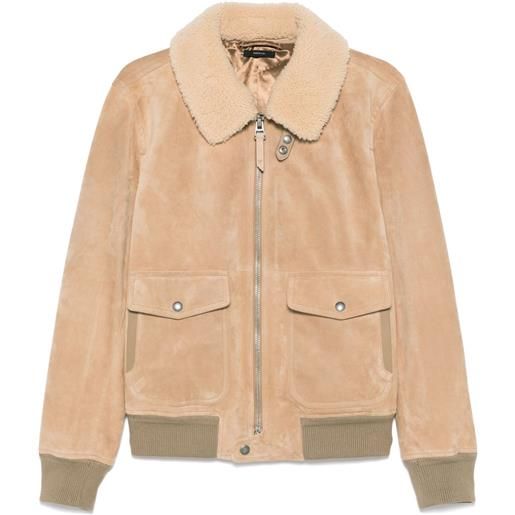 TOM FORD giacca in pelle scamosciata - marrone