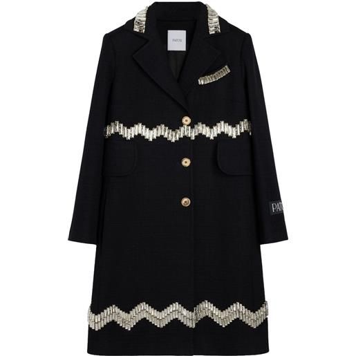 Patou cappotto con decorazione di strass - nero