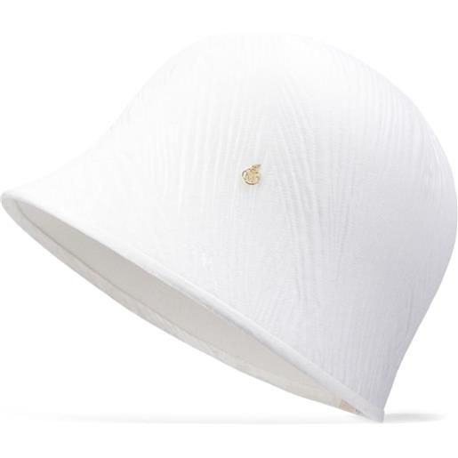 Maison Michel cappello con logo - bianco