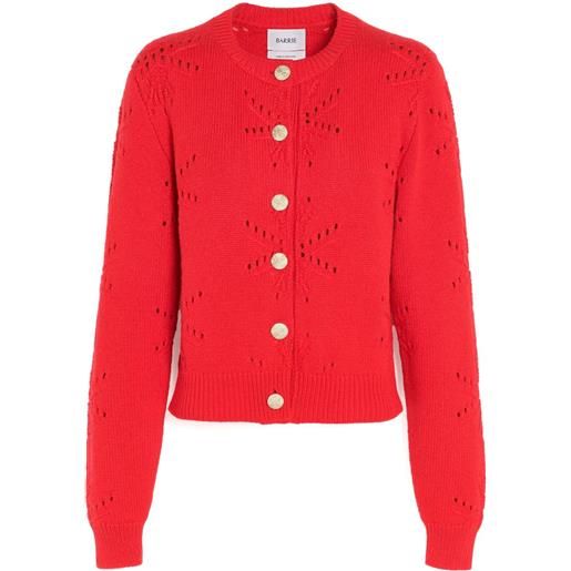Barrie cardigan con lavorazione pointelle - rosso