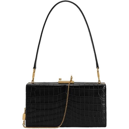 Dolce & Gabbana borsa goffrata effetto coccodrillo - nero