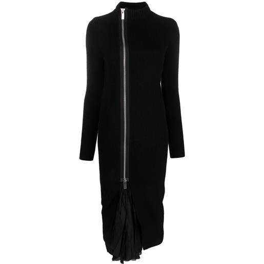 sacai abito midi con zip - nero