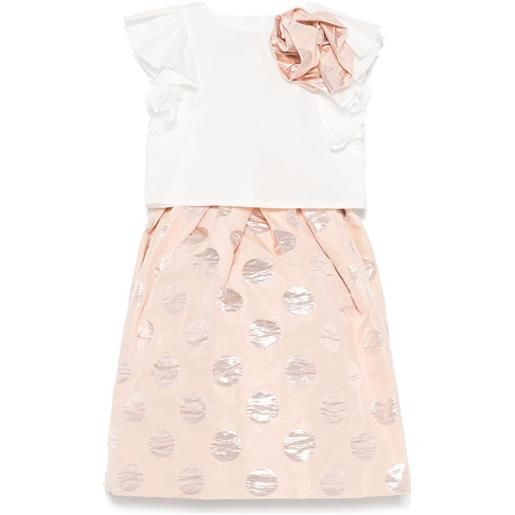 Monnalisa set con gonna a pois - toni neutri