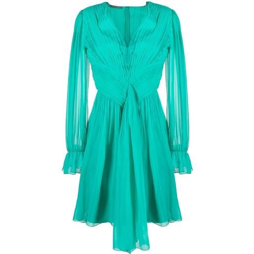 Alberta Ferretti abito corto plissettato - verde