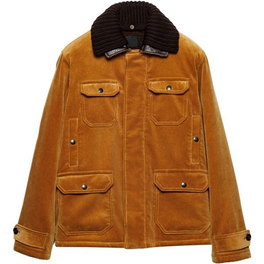 Prada giacca-camicia a coste - toni neutri