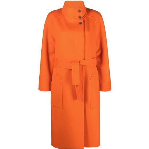 Fabiana Filippi cappotto monopetto con cintura - arancione