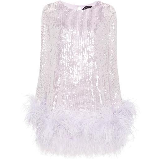 Taller Marmo abito vegas corto con paillettes - viola