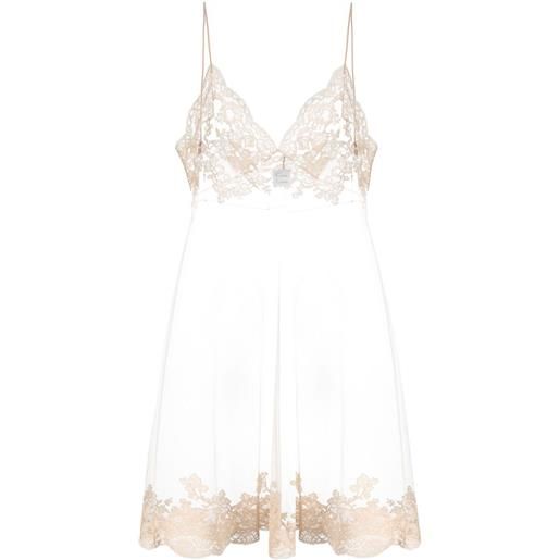 Carine Gilson sottoveste in pizzo calais-caudry - toni neutri