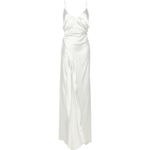 MITILIANE COUTURE abito lungo con drappeggio - toni neutri