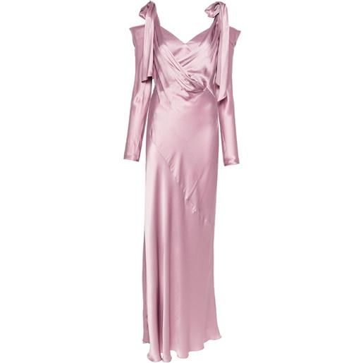 Alberta Ferretti abito lungo drappeggiato - rosa