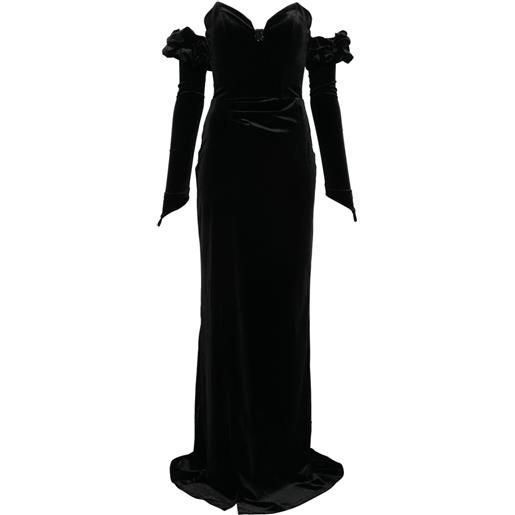 CRISTALLINI abito lungo brigitte - nero