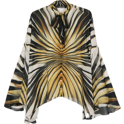 Roberto Cavalli camicia con stampa astratta - nero
