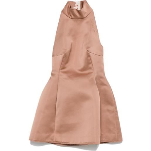 Marni abito corto in duchesse - marrone