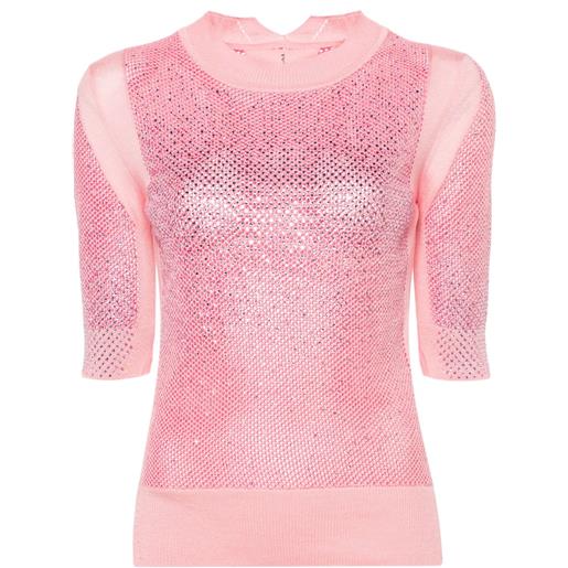 Ermanno Scervino top con decorazione di cristalli - rosa