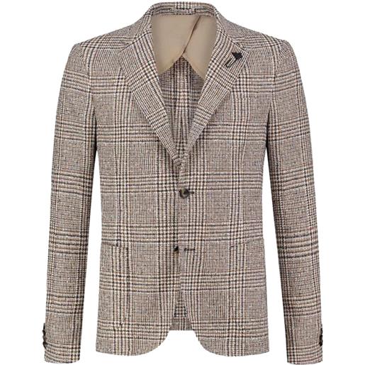 Lardini blazer monopetto con dettaglio spilla - marrone