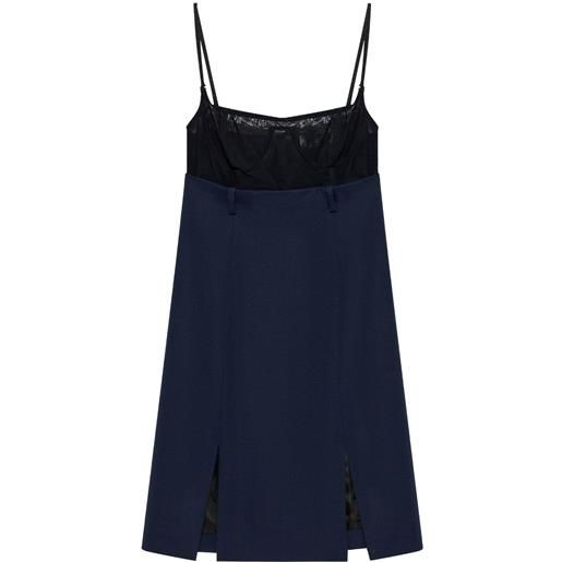 The Attico abito corto con inserti in pizzo - blu