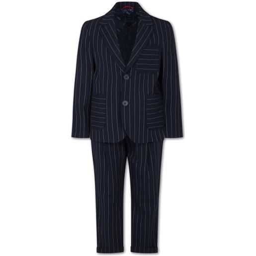 Fay Kids completo due pezzi gessato - blu