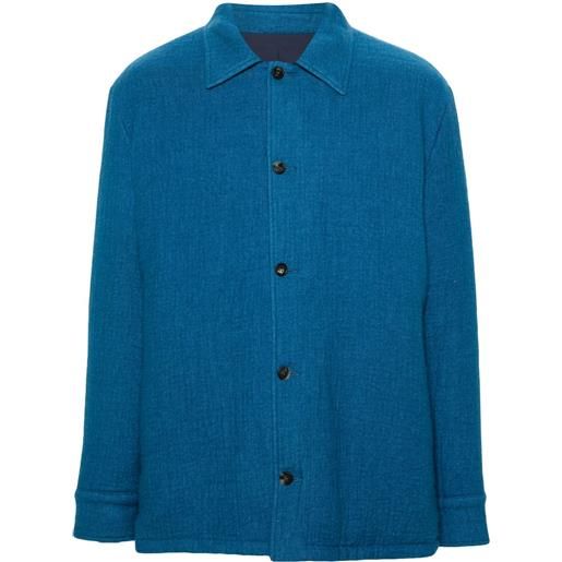 Gabriela Hearst giacca-camicia argus reversibile - blu