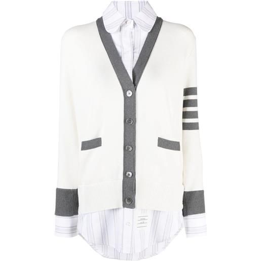Thom Browne cardigan camicia milano - bianco