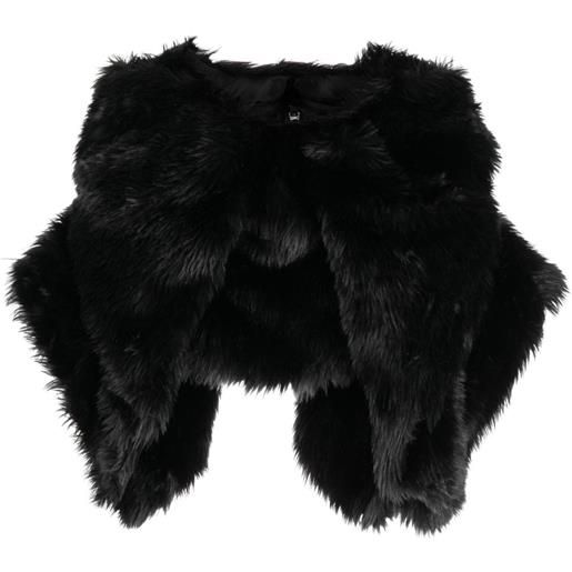 Comme Des Garçons fur-design cropped blouse - nero