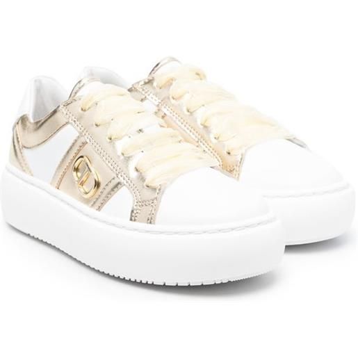 TWINSET Kids sneakers con placca logo - bianco